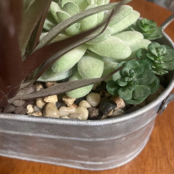 Mainstays 6.8" Artificial Succulent Plants in Metal Planter - Picture 4 of 6